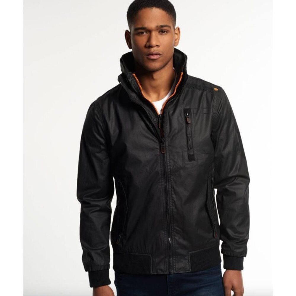 Superdry Moody Bomber Jacket in Black Mens Size Large